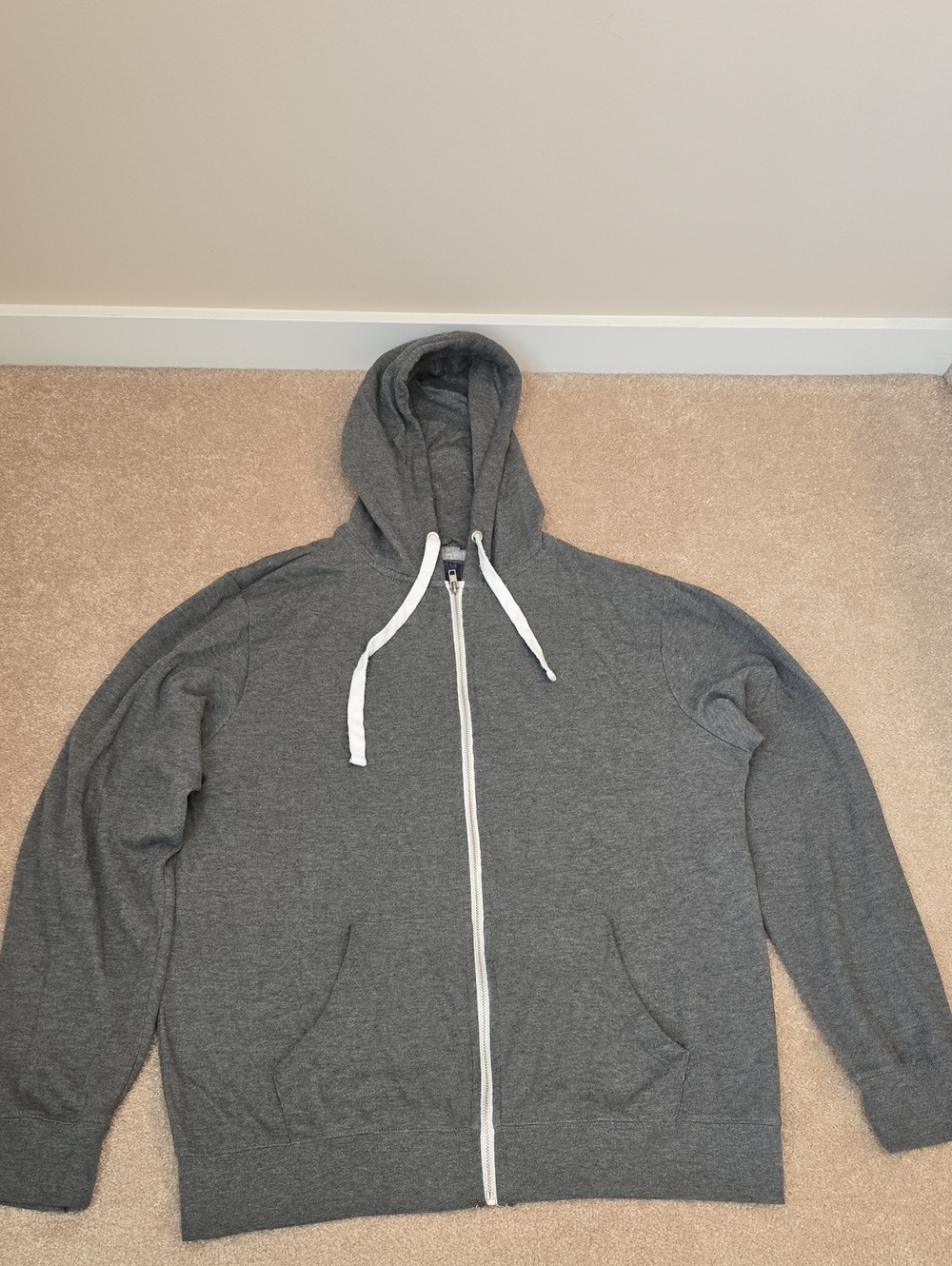 Bluenotes Men's Grey Zip-Up Hoodie Sweatshirt - Size Large